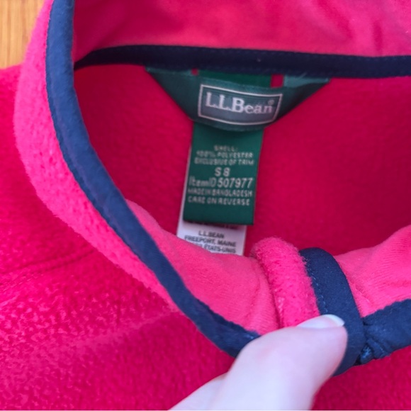 L.L. Bean Kids Pink Fleece Vest and L.L. Black Mittens Set - Picture 3 of 4